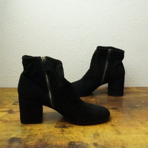 Eileen Fisher Black Suede Ankle Boots Womens 7 - Picture 1 of 7